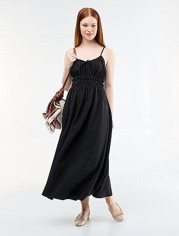 Vestido midi fruncido