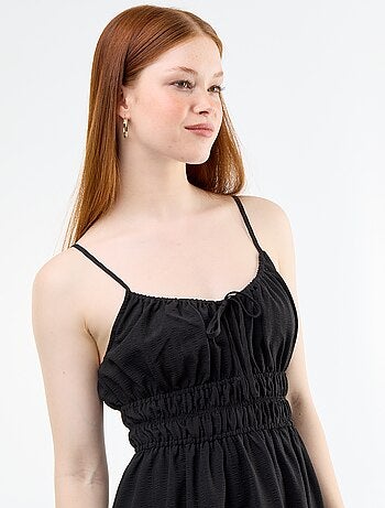 Vestido midi fruncido