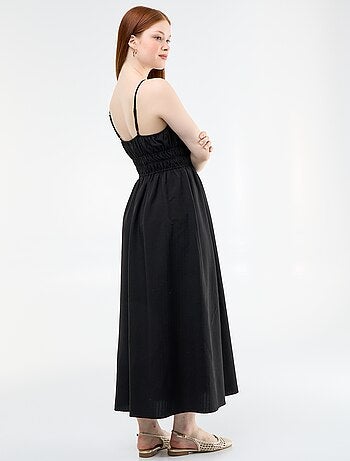 Vestido midi fruncido
