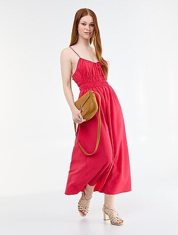 Vestido midi fruncido