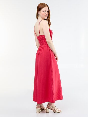 Vestido midi fruncido