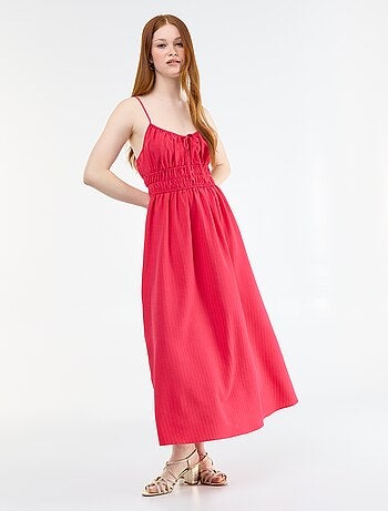 Vestido midi fruncido