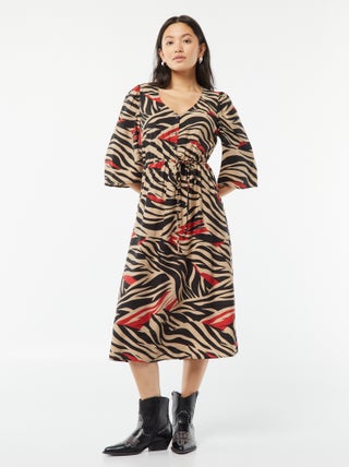 Vestido midi 'JDY' con cintura ajustable con tiras anudables