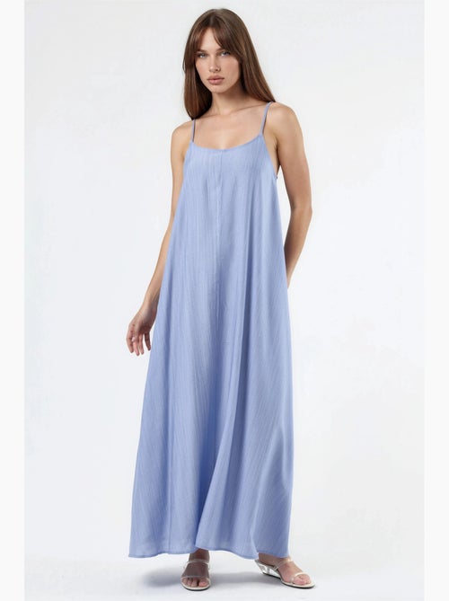 Vestido midi lencero con cuello en u y corte holgado busem - Kiabi