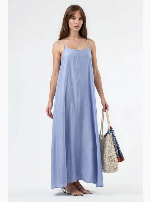 Vestido midi lencero con cuello en u y corte holgado busem - Kiabi