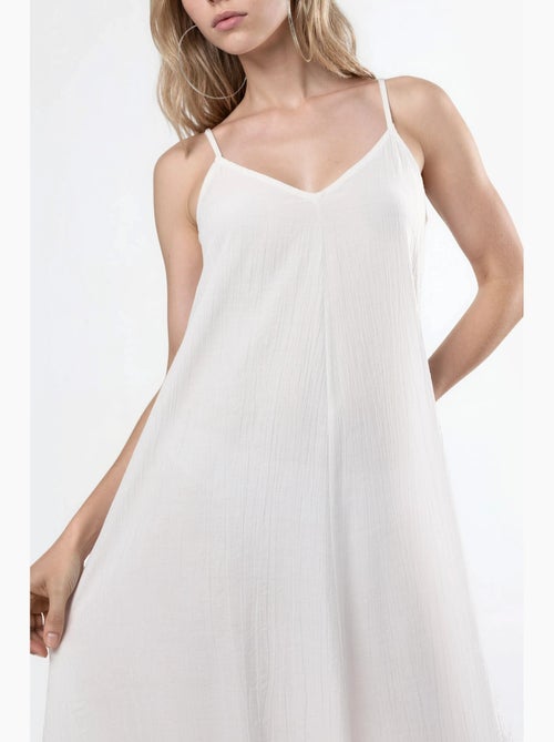 Vestido midi lencero con cuello en v busem - Kiabi