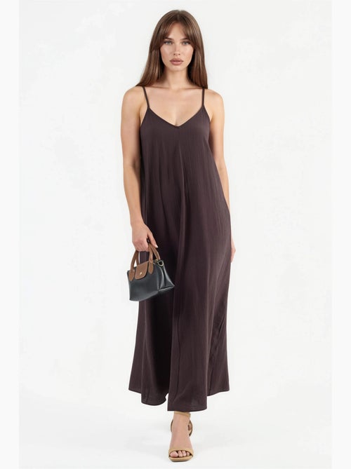 Vestido midi lencero con cuello en v busem - Kiabi