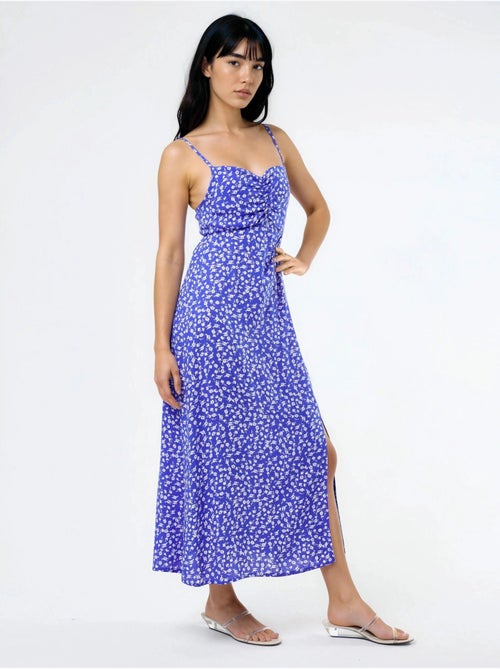 Vestido midi lencero floral con cuello de corazón busem - Kiabi