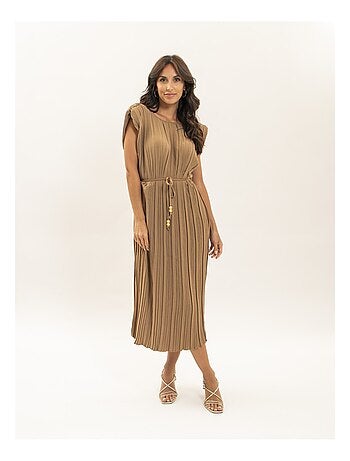 Vestido midi plisado IROVE