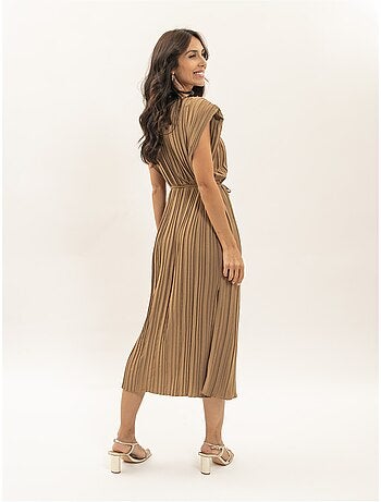 Vestido midi plisado IROVE