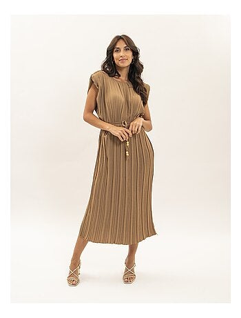 Vestido midi plisado IROVE