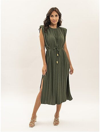 Vestido midi plisado IROVE