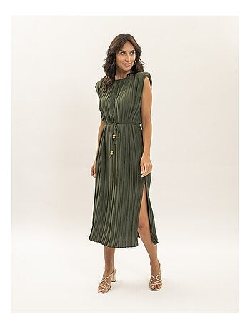 Vestido midi plisado IROVE