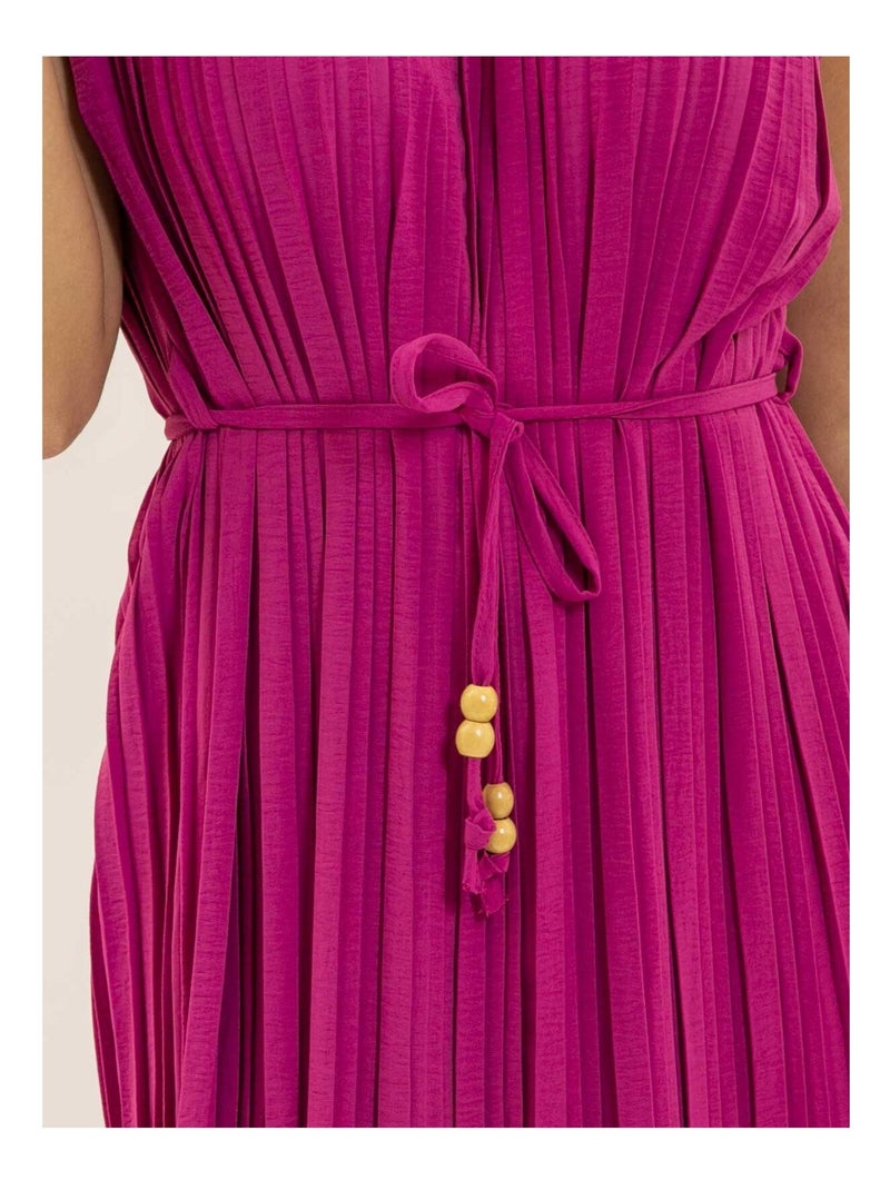 Vestido midi plisado IROVE Violeta - Kiabi