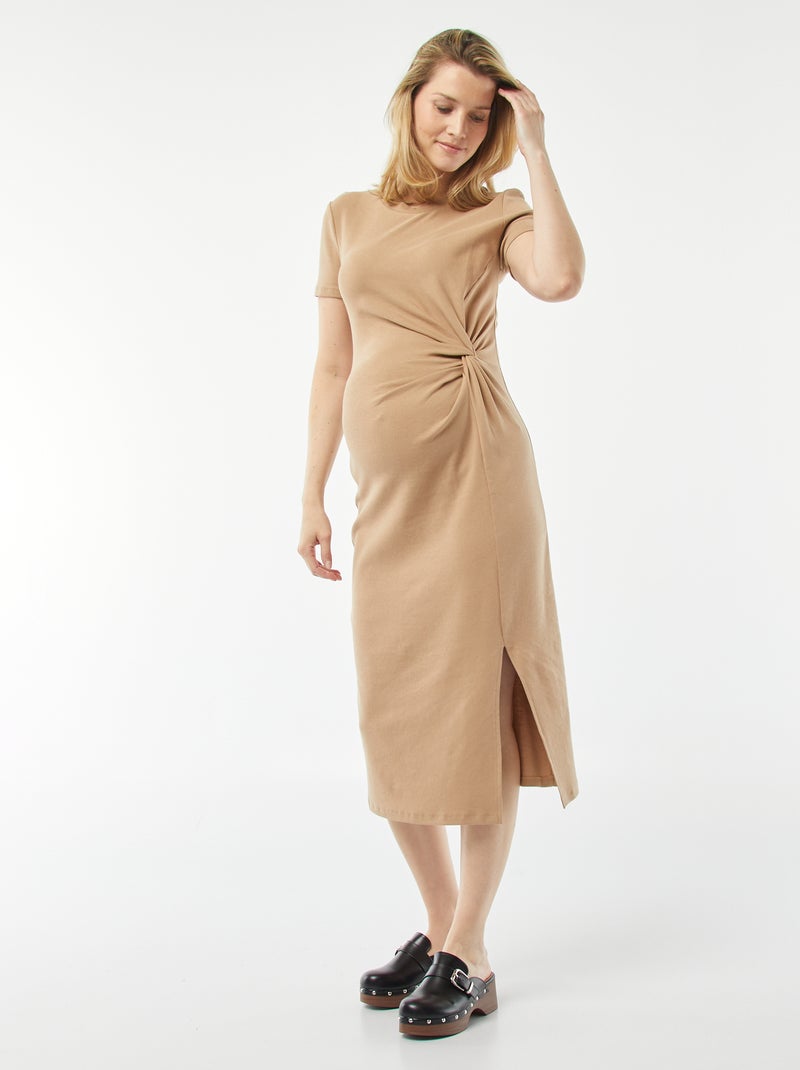 Vestido midi premamá BEIGE - Kiabi