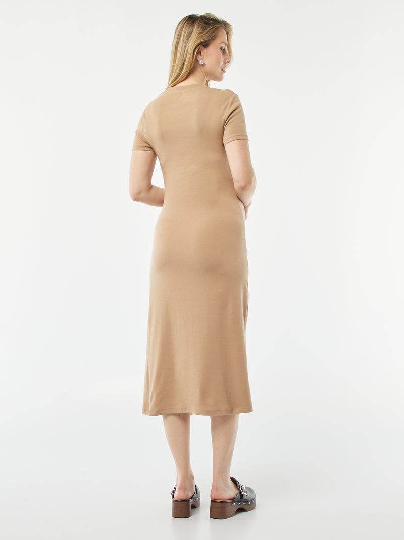 Vestido midi premamá BEIGE - Kiabi