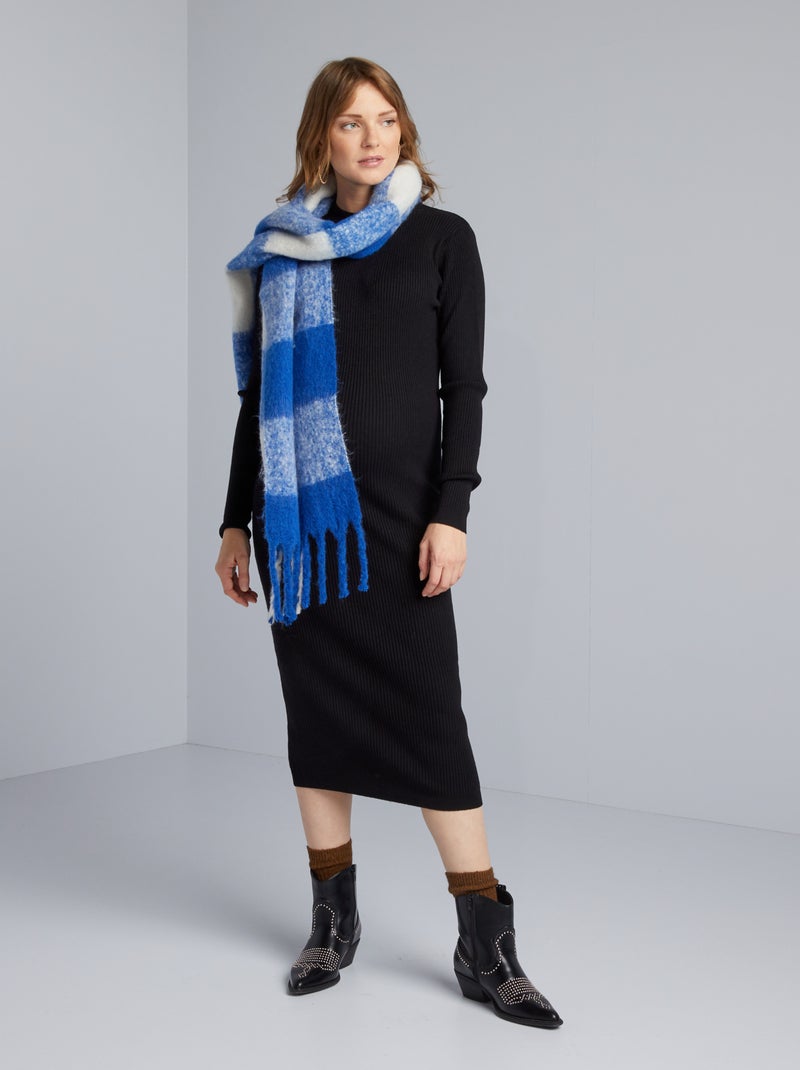 Vestido midi premamá con cuello alto NEGRO - Kiabi