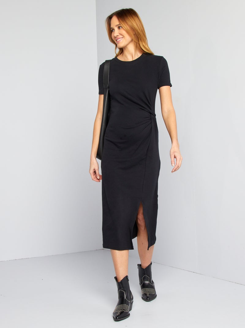 Vestido midi premamá negro - Kiabi