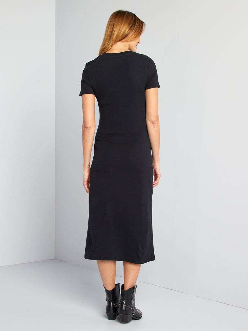 Vestido midi premamá negro - Kiabi