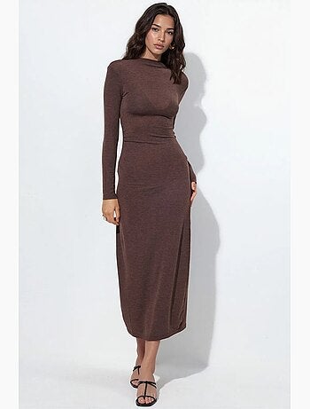 Vestido midi recto de jersey busem