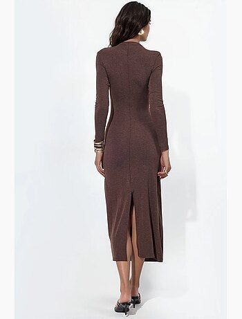 Vestido midi recto de jersey busem