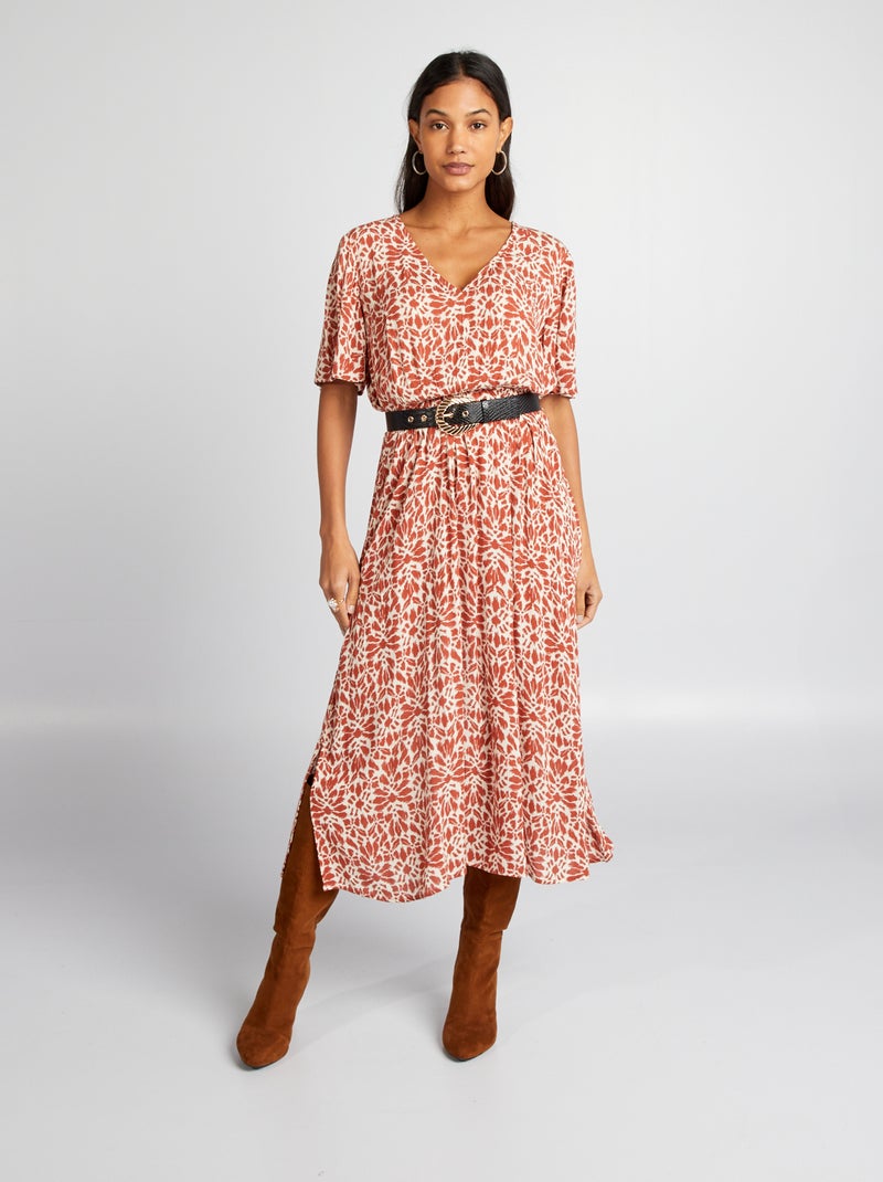 Vestido midi ROJO - Kiabi