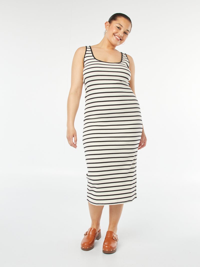 Vestido midi sin mangas BLANCO - Kiabi