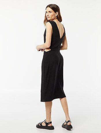 Vestido midi sin mangas + cierre en los laterales