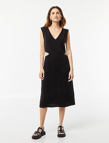 Vestido midi sin mangas + cierre en los laterales