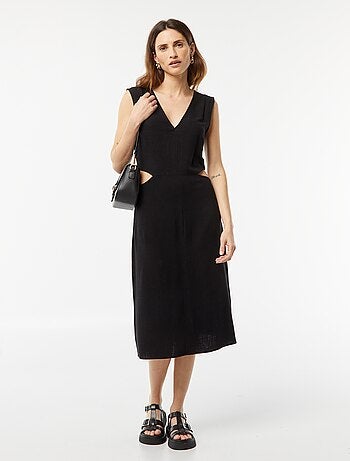 Vestido midi sin mangas + cierre en los laterales