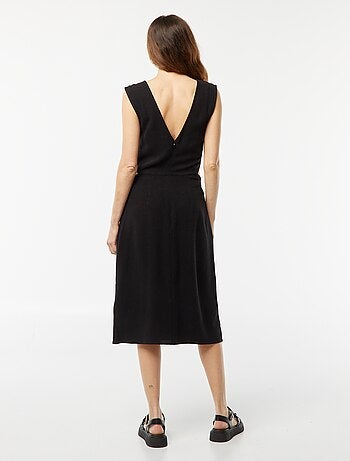 Vestido midi sin mangas + cierre en los laterales