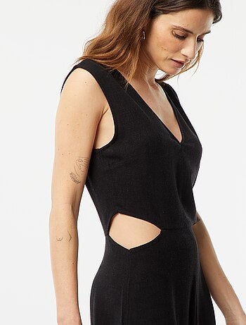 Vestido midi sin mangas + cierre en los laterales