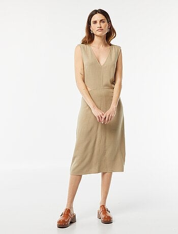 Vestido midi sin mangas + cierre en los laterales
