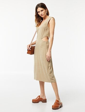 Vestido midi sin mangas + cierre en los laterales