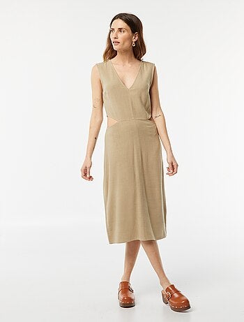 Vestido midi sin mangas + cierre en los laterales