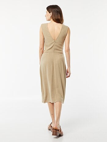Vestido midi sin mangas + cierre en los laterales