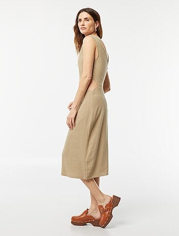 Vestido midi sin mangas + cierre en los laterales