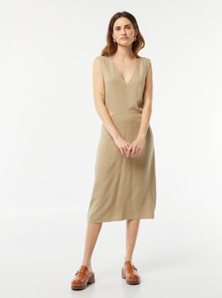 Vestido midi sin mangas + cierre en los laterales