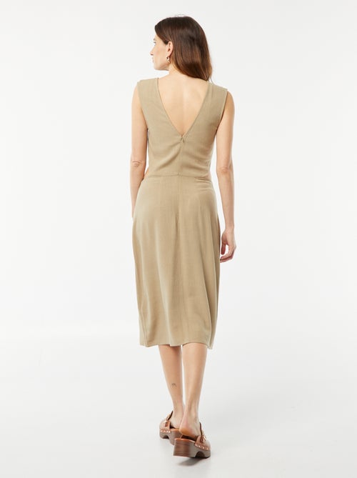 Vestido midi sin mangas + cierre en los laterales - Kiabi