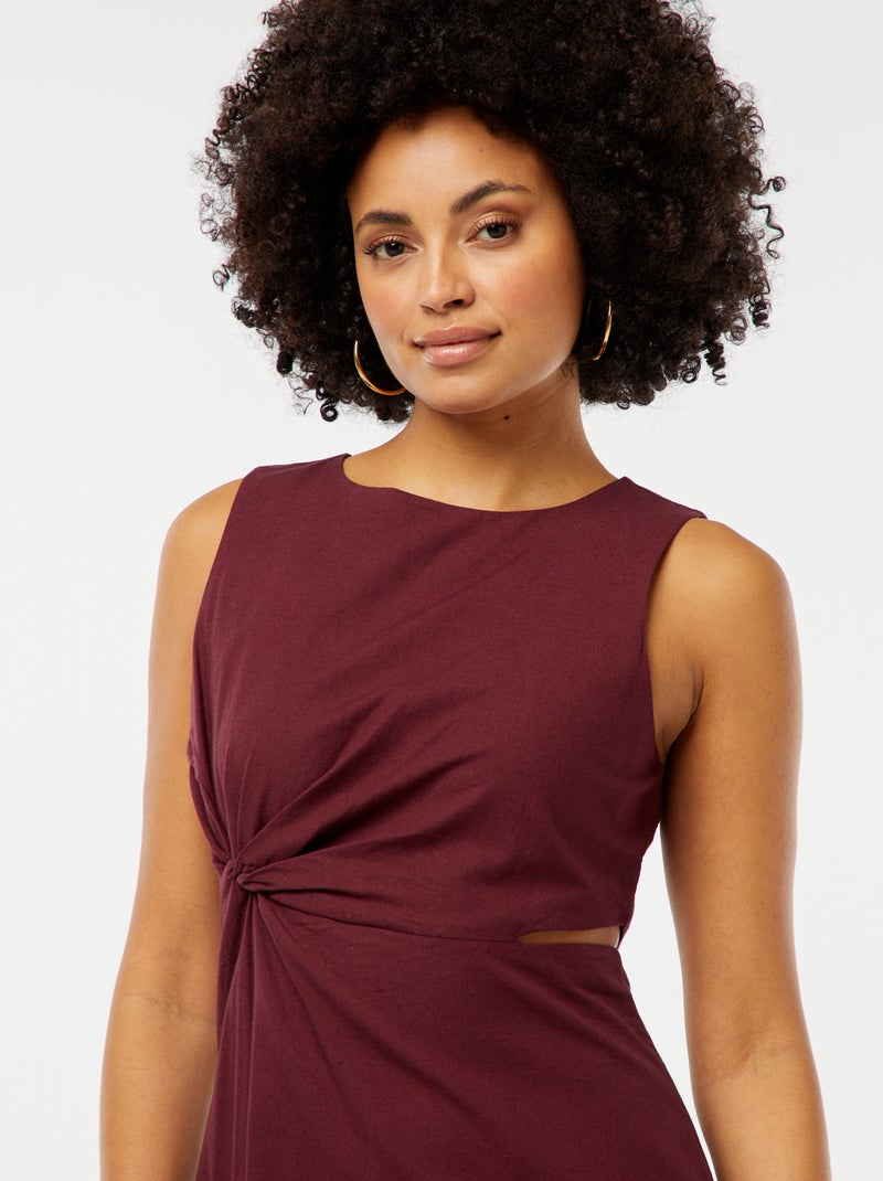 Vestido midi sin mangas con abertura lateral Rojo - Kiabi
