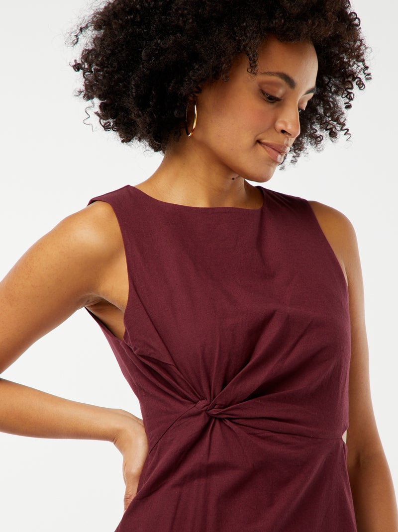 Vestido midi sin mangas con abertura lateral Rojo - Kiabi