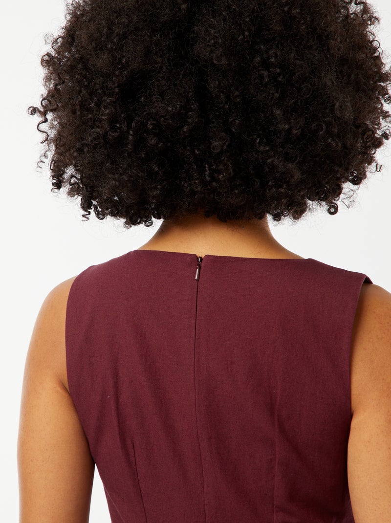 Vestido midi sin mangas con abertura lateral Rojo - Kiabi