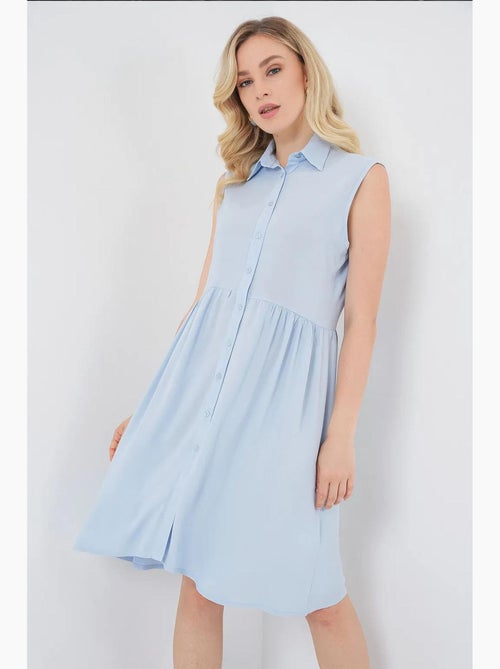 Vestido midi sin mangas con botones y cuello camisero de bdart - Kiabi