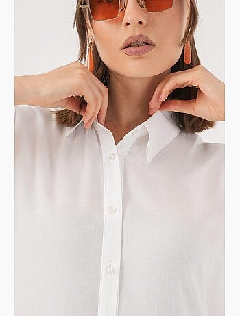 Vestido midi sin mangas con botones y cuello camisero de bdart