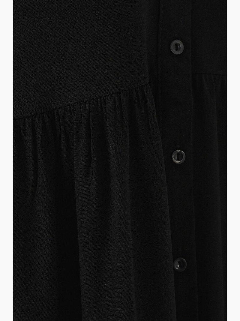 Vestido midi sin mangas con botones y cuello camisero de bdart Negro - Kiabi