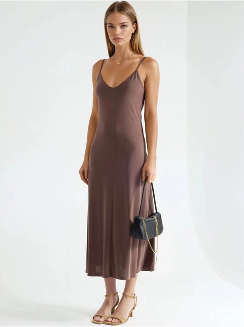Vestido midi sin mangas con escote en v de busem - Kiabi