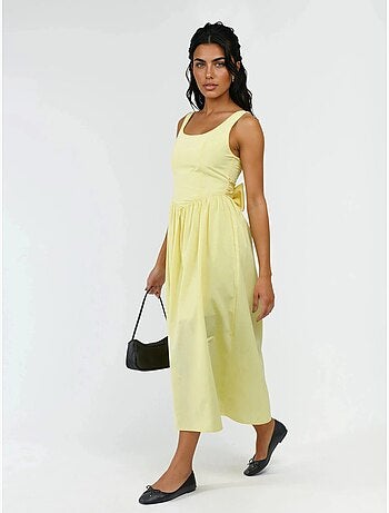 Vestido midi sin mangas con escote redondeado busem