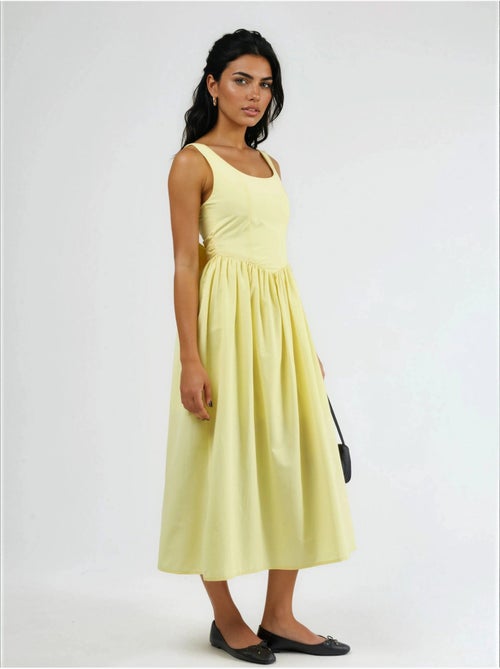 Vestido midi sin mangas con escote redondeado busem - Kiabi
