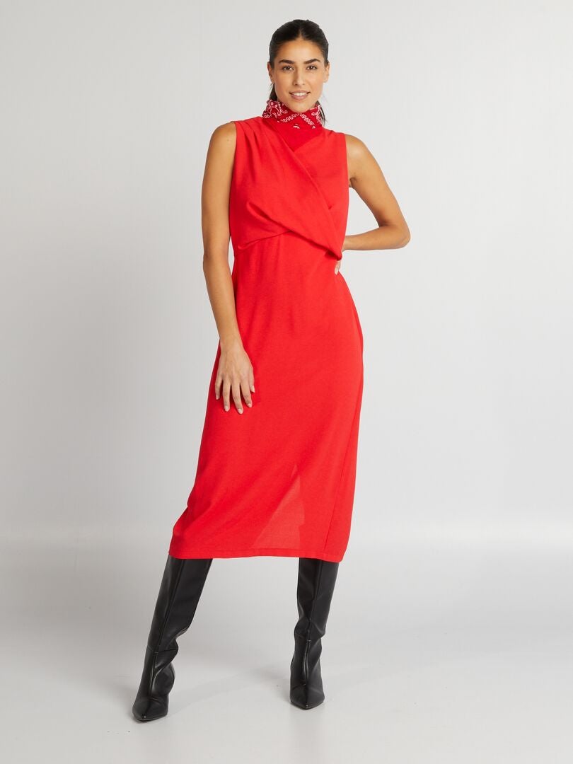 Vestido midi sin mangas ROJO - Kiabi