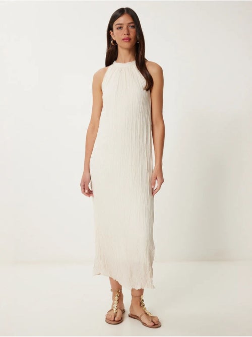 Vestido midi texturizado con cuello halter istanbul - Kiabi Vestido midi texturizado con cuello halter istanbul - Kiabi